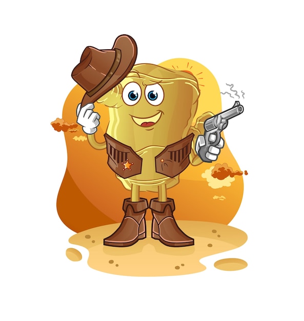 Vector ginger cowboy with gun character vector