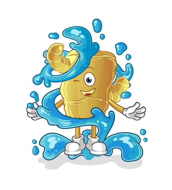 Ginger fresh with water mascot cartoon vector