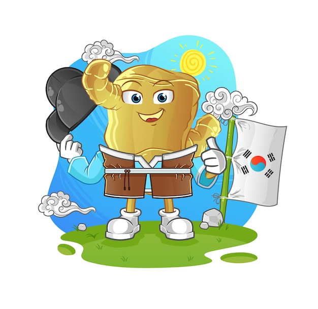 Ginger korean culture vector cartoon character