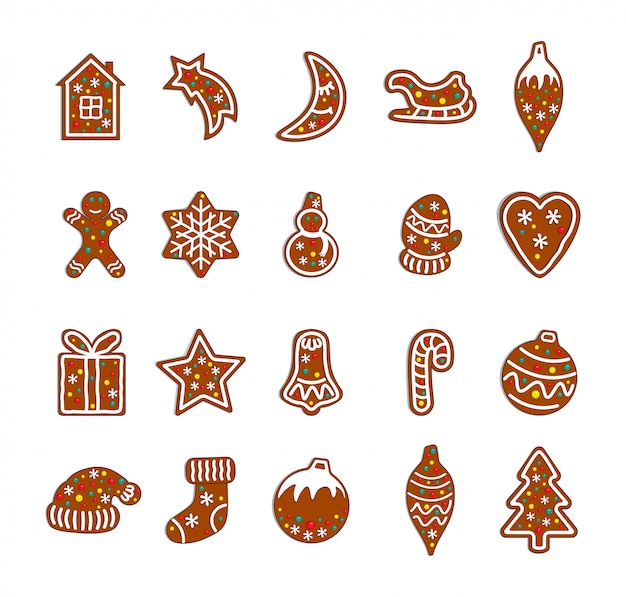 Vector gingerbread christmas cookies-collectie.