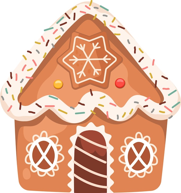 Vector gingerbread christmas house