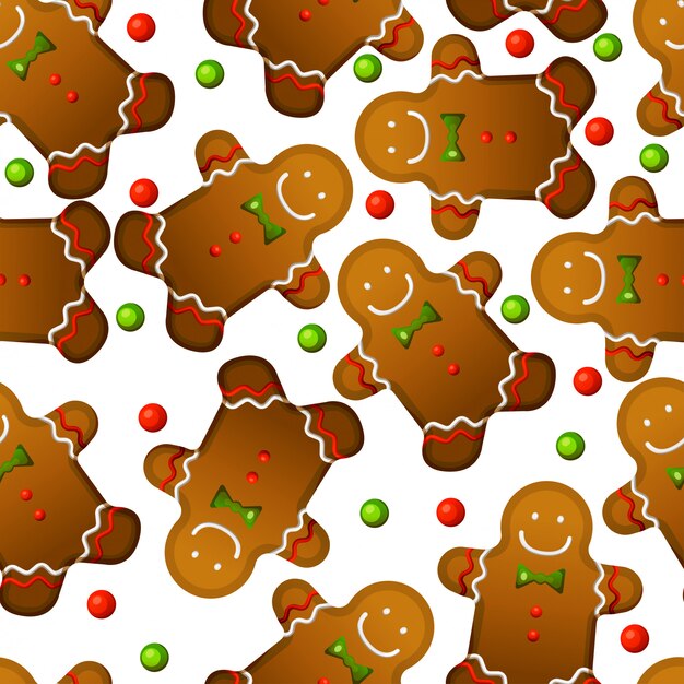 Gingerbread colorful pattern background  vector illustration