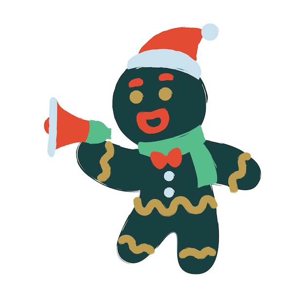 Vector gingerbread cookie man cartoon image