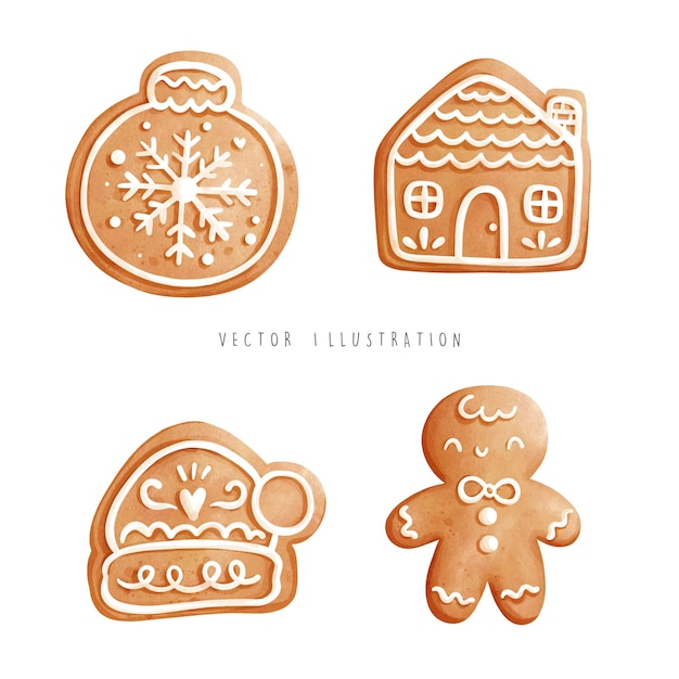 Vector gingerbread cookies christmas cookies vector illustration