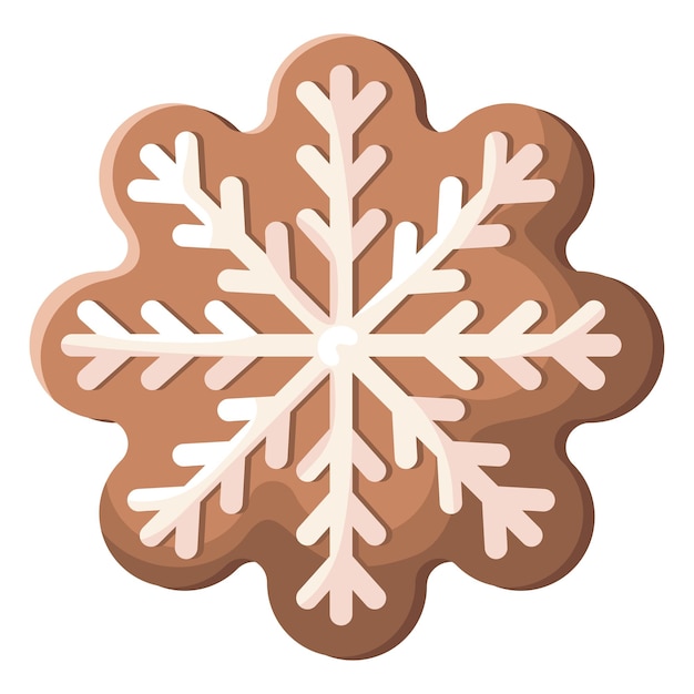 Vector gingerbread cookies winter homemade sweet in shape of snowflake cartoon vector illustration