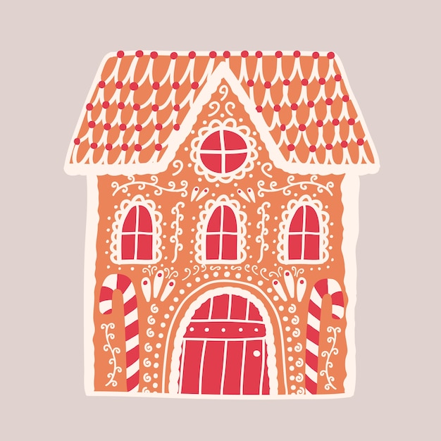 Vector gingerbread house isolated. decorative confection shaped like building