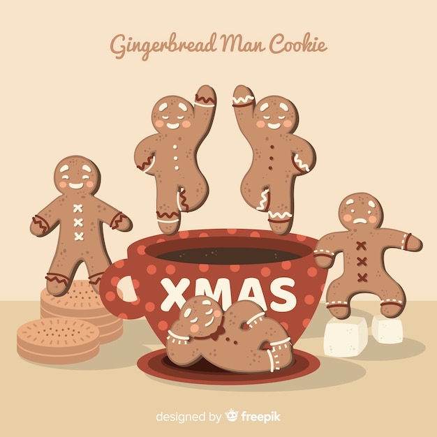 Vector gingerbread man collection