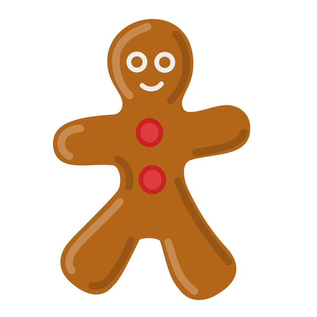 Gingerbread man cookie with sugar frosting vector illustration