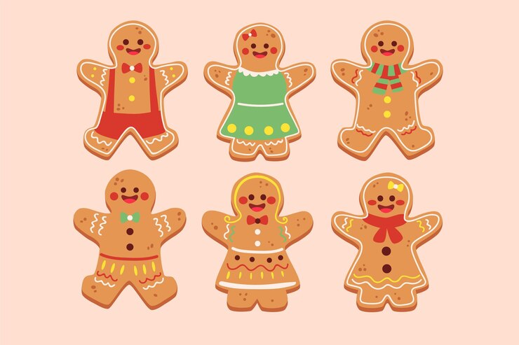 Gingerbread man cookies collection