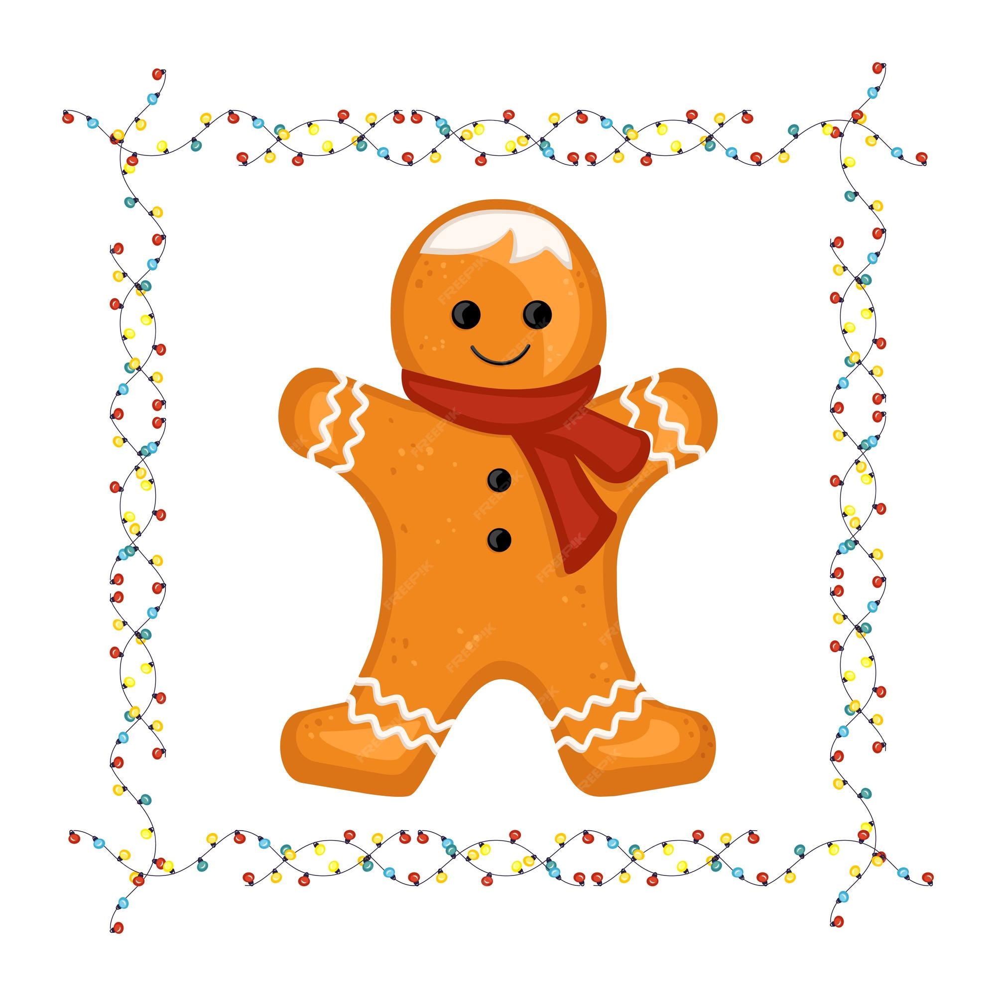 Premium Vector | Gingerbread man decoration for new year christmas ...