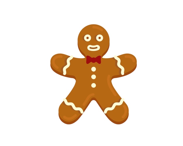 gingerbread man flat style vector illustration