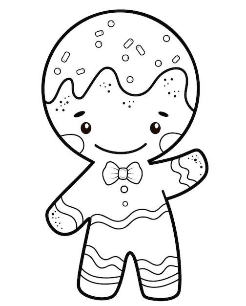 Gingerbread man illustration for coloring