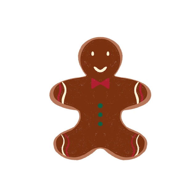 Gingerbread man kerst pictogram vakantie winter symbolen geïsoleerd op een witte achtergrond