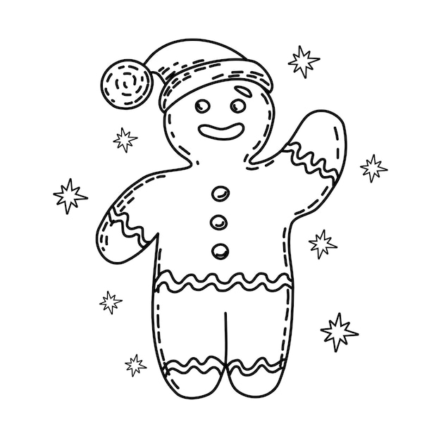 Gingerbread man kleurboek kerstmis en nieuwjaar