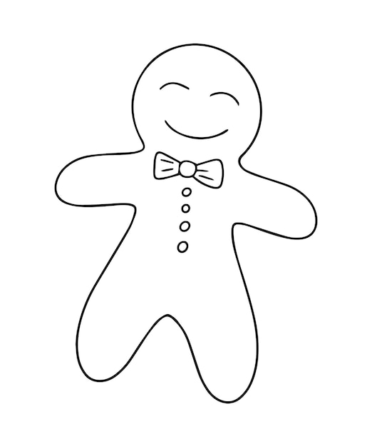 Gingerbread man painted in the style of doodle