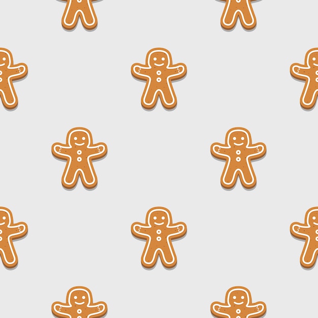 Gingerbread man seamless pattern background.