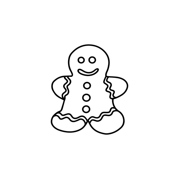 Gingerbread man vector illustration in doodle style