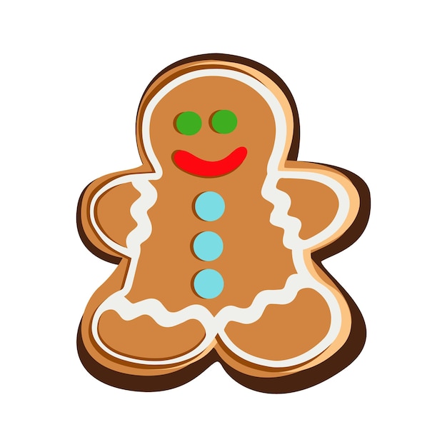 The gingerbread man on a white background vector illustration