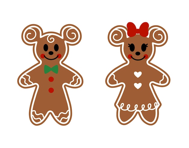 Gingerbread men with mouse ears