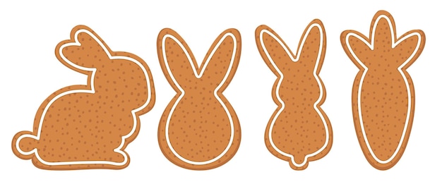 Gingerbread rabbit silhouette. year of the rabbit. christmas cookies.