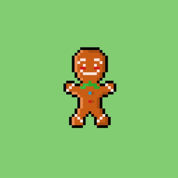 ginggerbread cookies with pixel art style