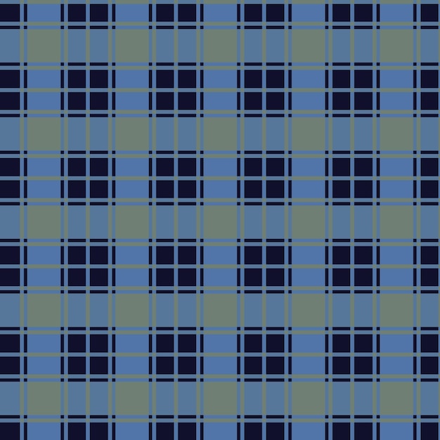 Gingham black and sky blue seamless plaid pattern