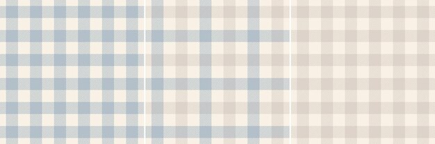 Vector gingham check pattern in pastel purple and beige seamless light spring summer vichy striped