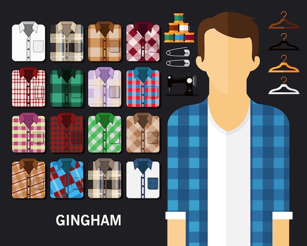 Vector gingham concept background