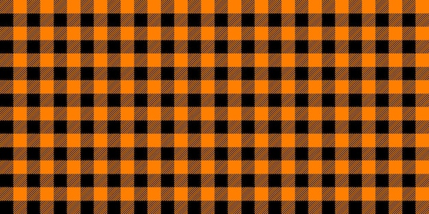 Gingham naadloos patroon Zwart oranje vichy achtergrond textuur Gecontroleerd tweed plaid herhalen