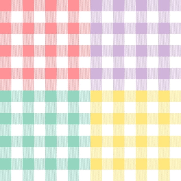 Gingham patterns set in pastel colors