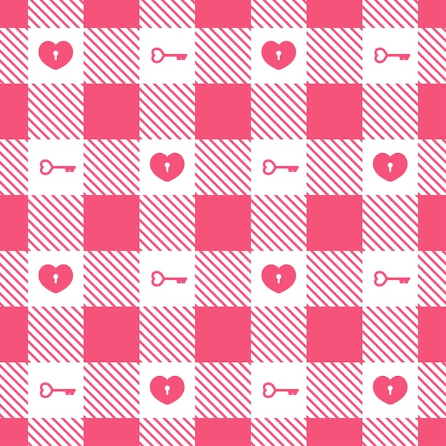 Gingham vector pattern heart checkered plaids