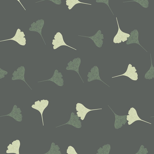 Ginkgo biloba naadloos patroon Mooie plant achtergrond Herhaalde textuur in doodle stijl voor stof inpakpapier behang weefsel Vector illustratie