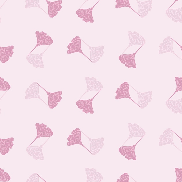 Ginkgo biloba seamless pattern. Beautiful plant background.