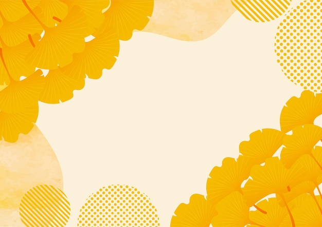 Ginkgo leaves Japanese paper background