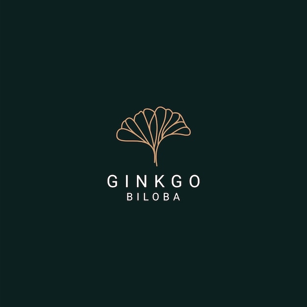 Vector ginkgo logo ontwerp pictogram vector