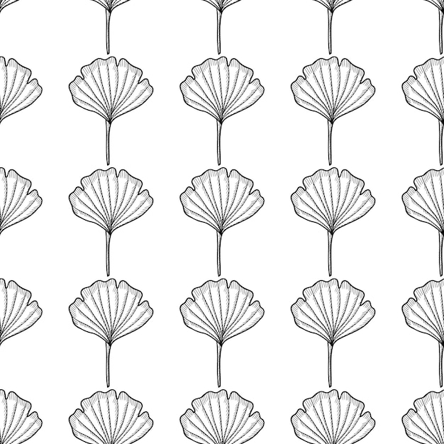 Vector ginkgo mon seamless 5