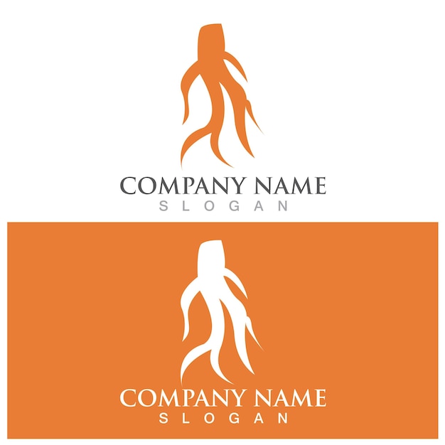 Ginseng logo and vector template