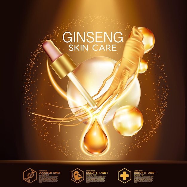 Cosmetico naturale per la cura della pelle al siero di ginseng