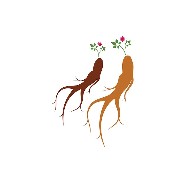 Ginseng vector pictogram illustratie ontwerpsjabloon