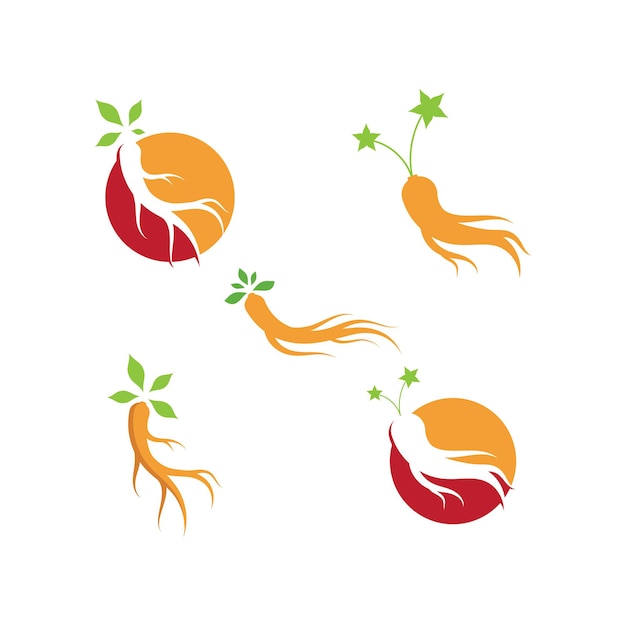 Ginseng vectorillustratie. ginseng wortel logo symbool