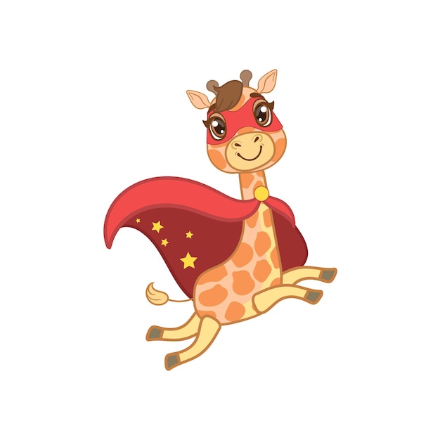 Giraf in superheldenkostuum