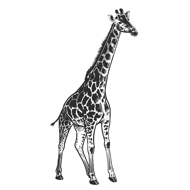 Вектор Жираф африканское животное изолированное на белом фоне дикий живот вектор иллюстрация