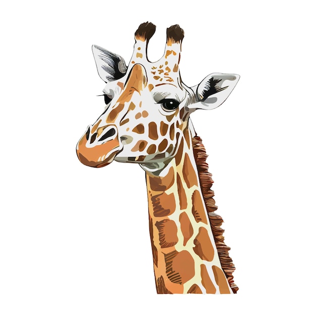 giraffe animal colorful vector art Illustration