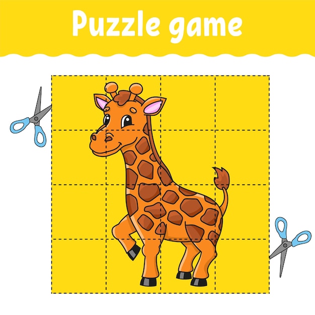 Animale giraffa gioco di puzzle per bambini foglio di lavoro per lo sviluppo di istruzione gioco di apprendimento per bambini