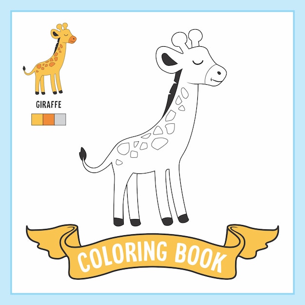 Libro da colorare di animali da giraffa