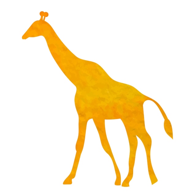 Giraffe aquarel silhouet op witte achtergrond geïsoleerde vector