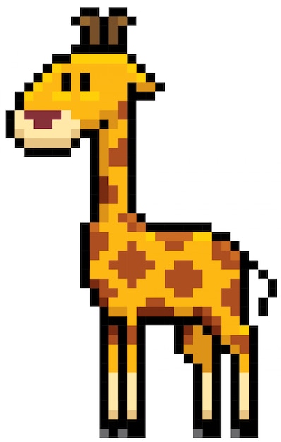 Cartone animato di giraffa design pixel