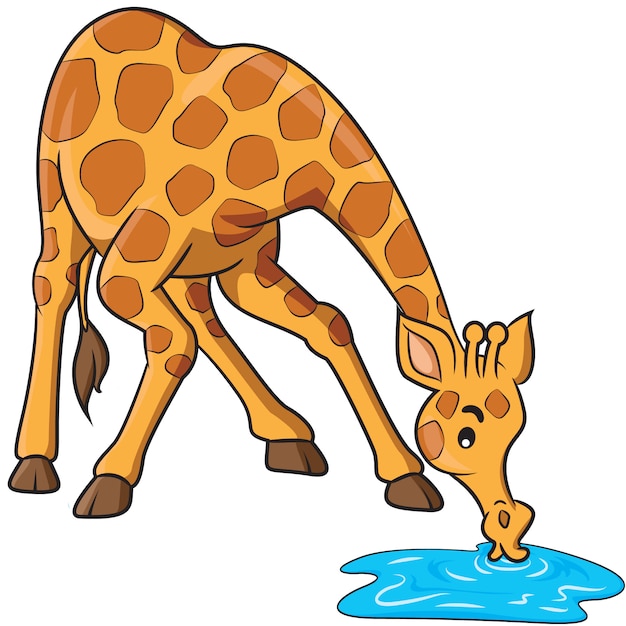 Cartone animato di giraffa