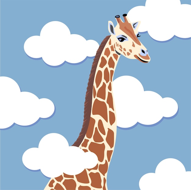 Giraffe among clouds