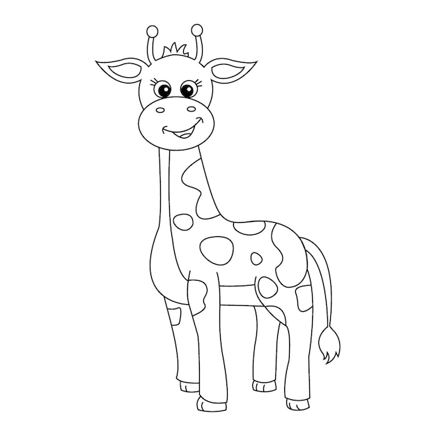Giraffe coloring book for kids vector illustration isolated on white background